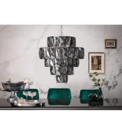 Żyrandol kryształowy PERAL 50 cm szlachetny szary*Invicta Interior Clearance