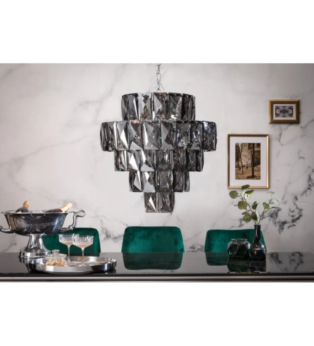 Żyrandol kryształowy PERAL 50 cm szlachetny szary*Invicta Interior Clearance