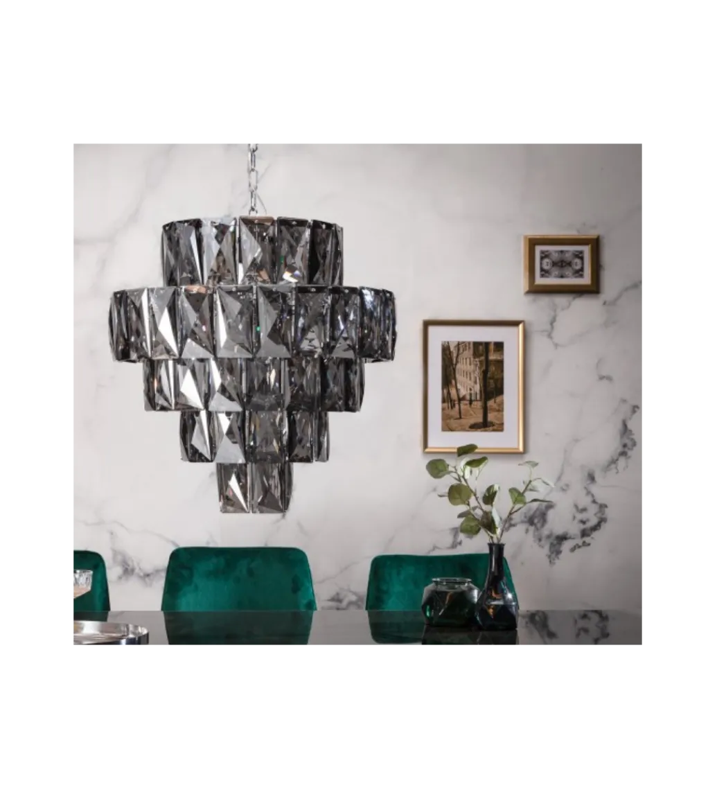 Żyrandol kryształowy PERAL 50 cm szlachetny szary*Invicta Interior Clearance