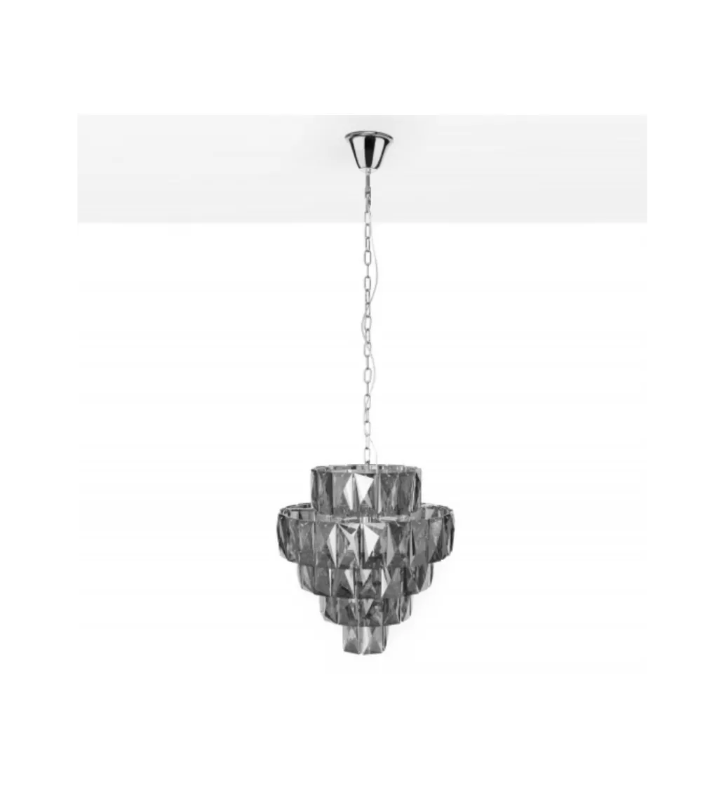 Żyrandol kryształowy PERAL 50 cm szlachetny szary*Invicta Interior Clearance