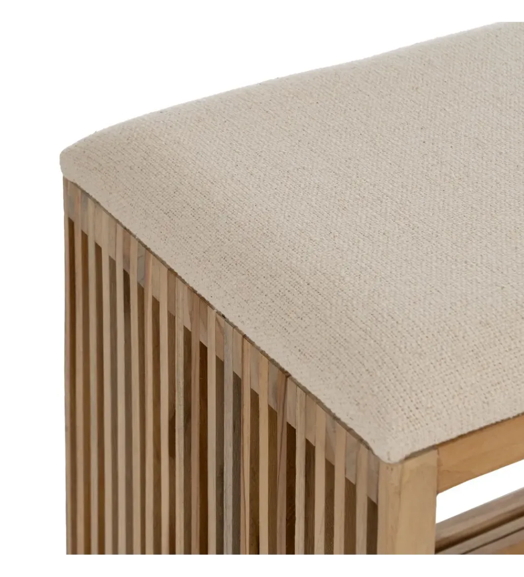 Zestaw 2 ławek BELLAMONTE 50 cm 41 cm drewno teak*Zona-Design New