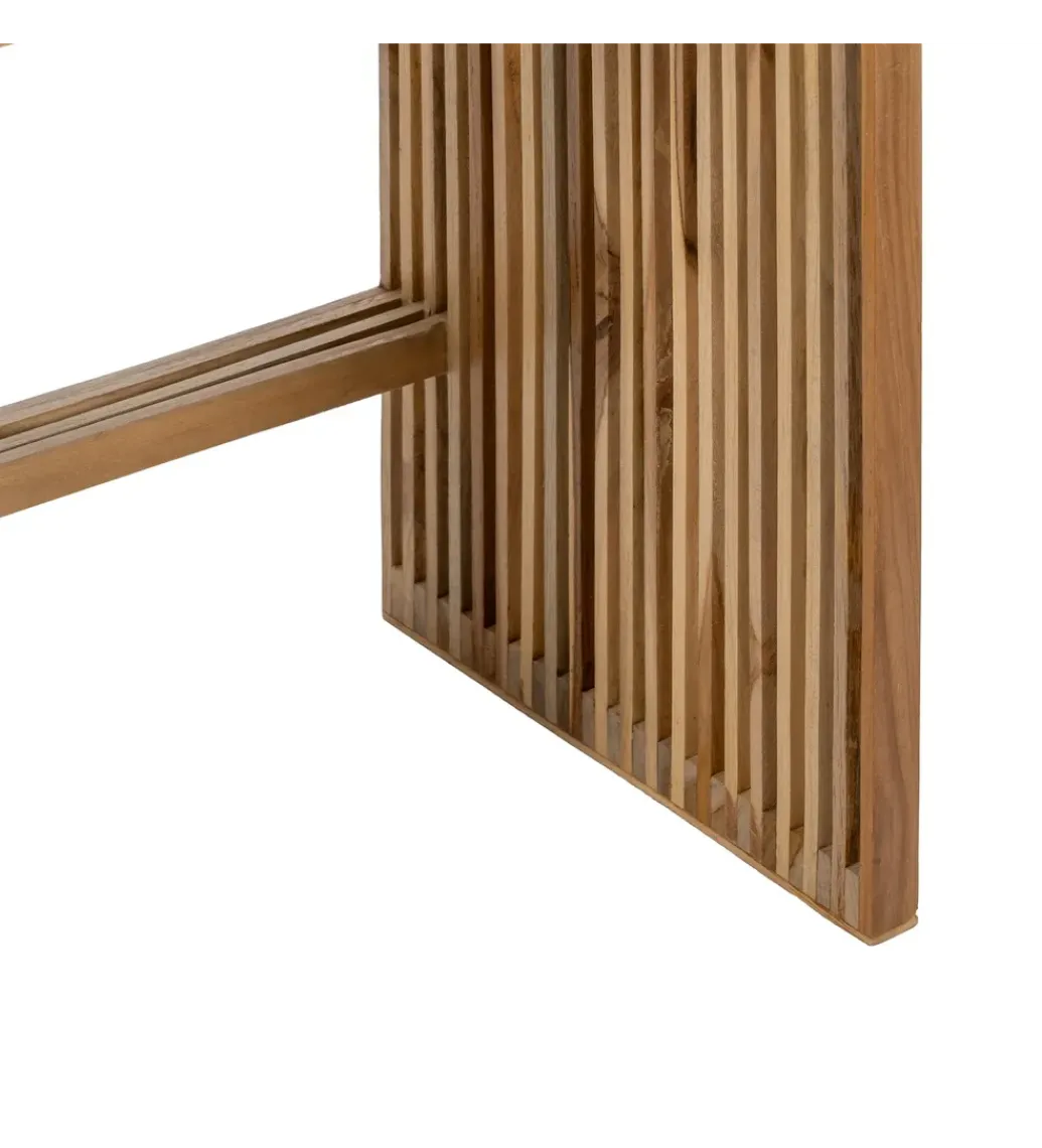 Zestaw 2 ławek BELLAMONTE 50 cm 41 cm drewno teak*Zona-Design New