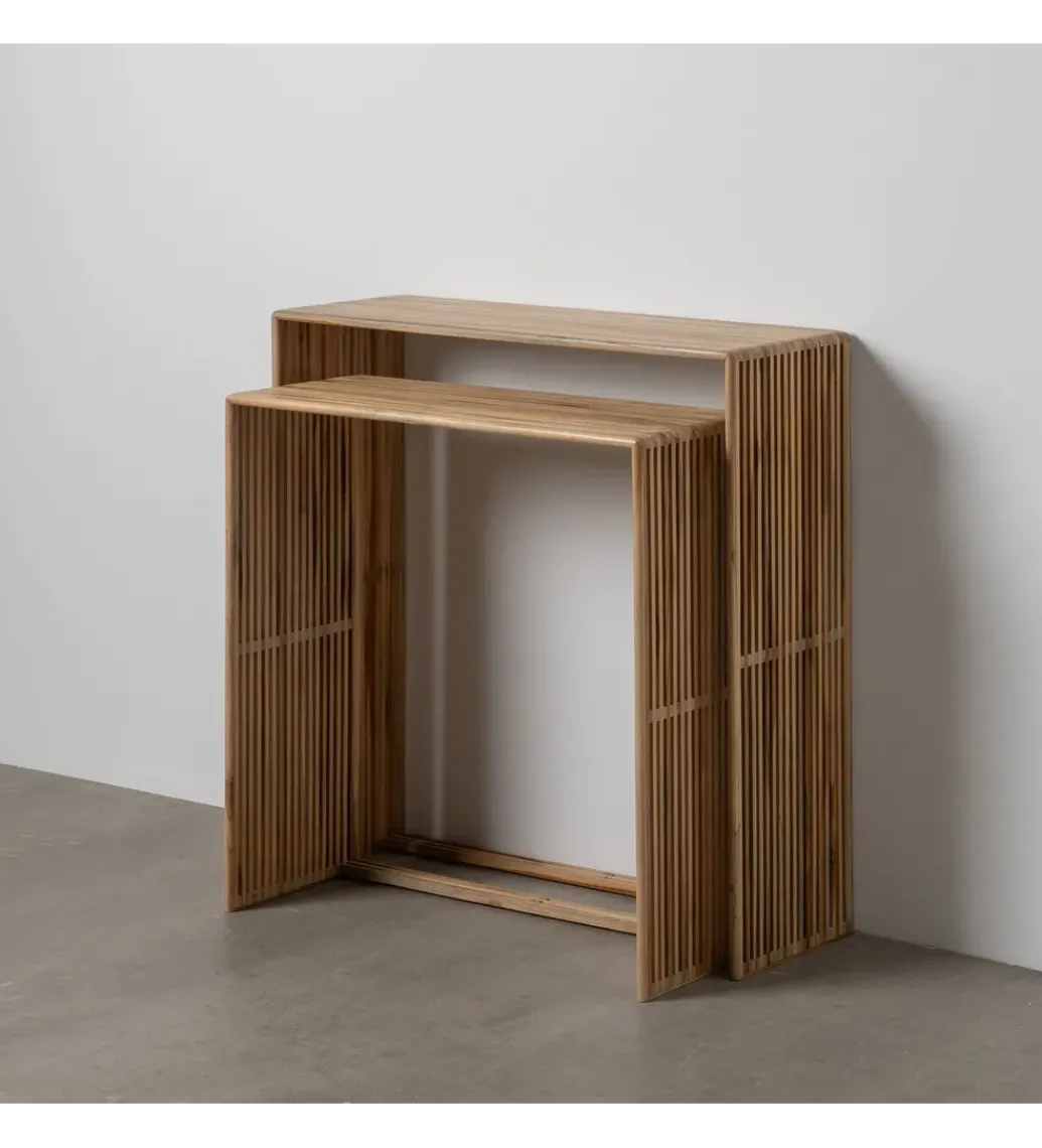 Zestaw 2 konsol BELLAMONTE 85 cm 75 cm drewno teak*Zona-Design Sale
