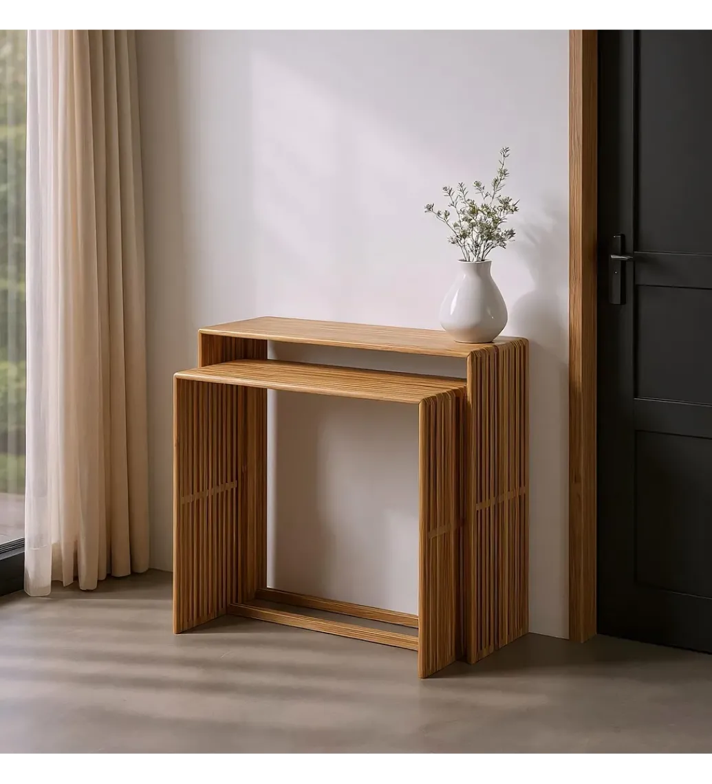 Zestaw 2 konsol BELLAMONTE 85 cm 75 cm drewno teak*Zona-Design Sale