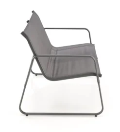 Zestaw ogrodowy CONOR sofa 114 cm dwa fotele 76 cm stolik 75 cm czarno szary*Halmar Outlet