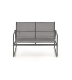 Zestaw ogrodowy CONOR sofa 114 cm dwa fotele 76 cm stolik 75 cm czarno szary*Halmar Outlet