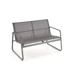 Zestaw ogrodowy CONOR sofa 114 cm dwa fotele 76 cm stolik 75 cm czarno szary*Halmar Outlet