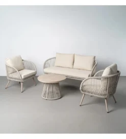 Zestaw ogrodowy DUNA sofa 153 cm dwa fotele 74 cm stolik 66 cm*Zona-Design Online