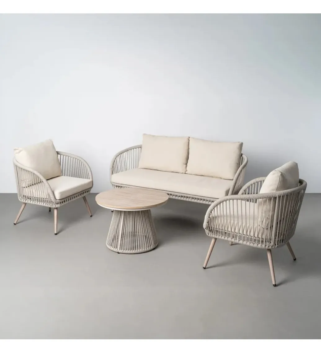 Zestaw ogrodowy DUNA sofa 153 cm dwa fotele 74 cm stolik 66 cm*Zona-Design Online