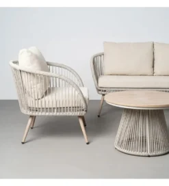 Zestaw ogrodowy DUNA sofa 153 cm dwa fotele 74 cm stolik 66 cm*Zona-Design Online