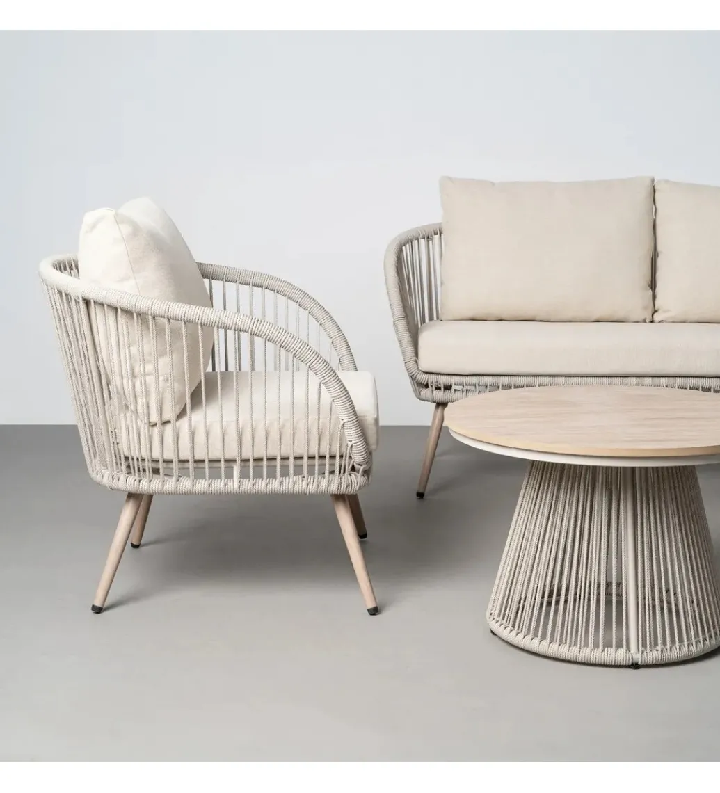 Zestaw ogrodowy DUNA sofa 153 cm dwa fotele 74 cm stolik 66 cm*Zona-Design Online