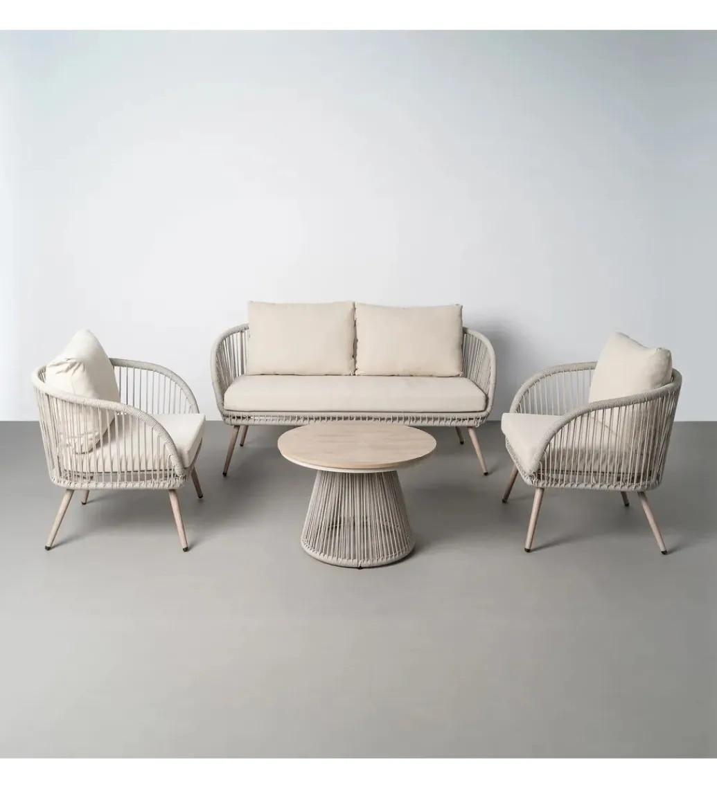 Zestaw ogrodowy DUNA sofa 153 cm dwa fotele 74 cm stolik 66 cm*Zona-Design Online