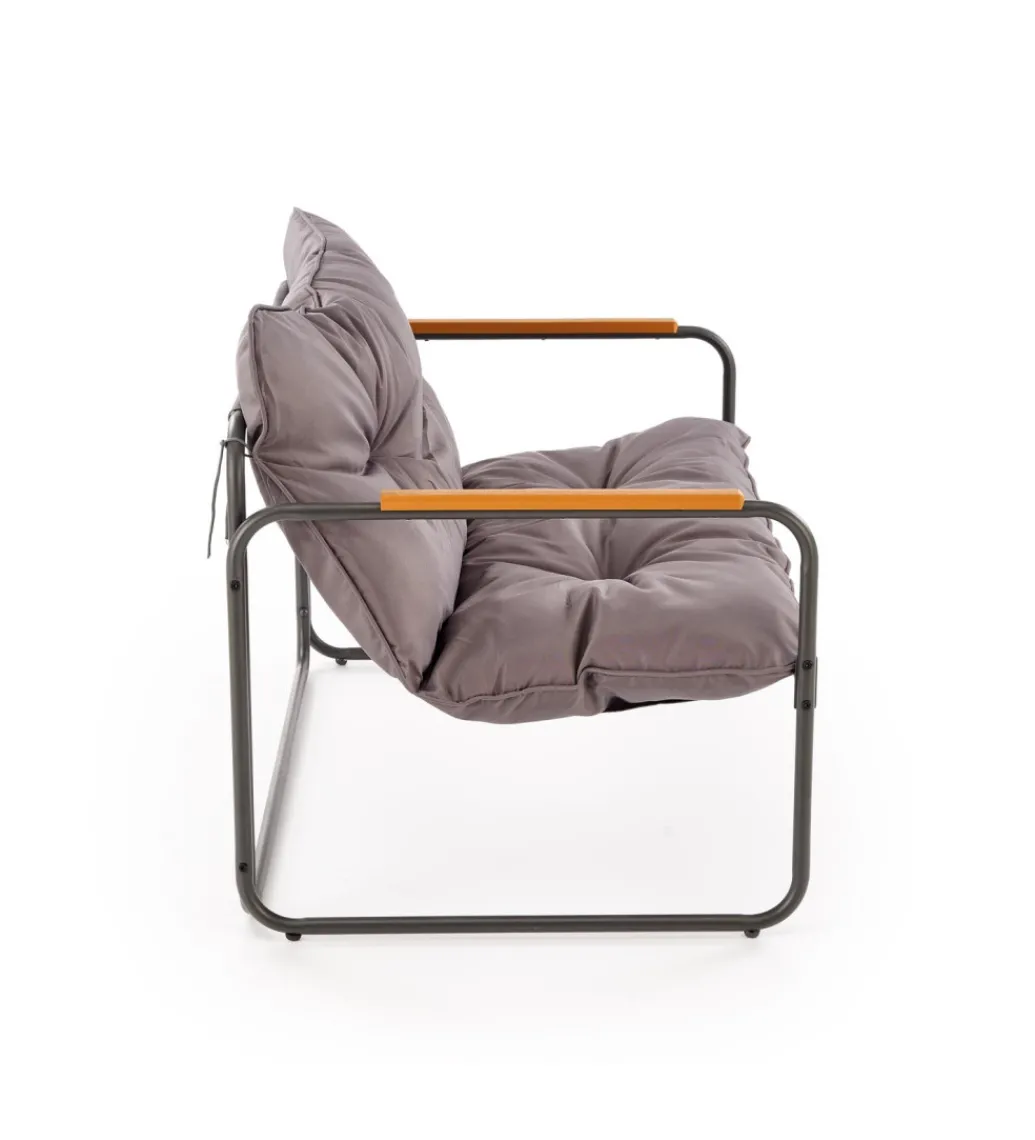 Zestaw ogrodowy HUDSON sofa 116 cm dwa fotele 75 cm ława 68 cm popielaty brązowy*Halmar Hot