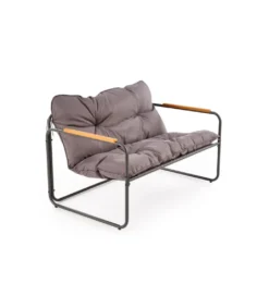 Zestaw ogrodowy HUDSON sofa 116 cm dwa fotele 75 cm ława 68 cm popielaty brązowy*Halmar Hot