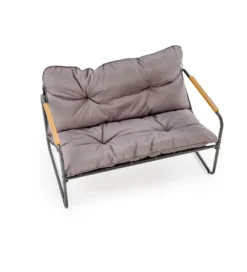 Zestaw ogrodowy HUDSON sofa 116 cm dwa fotele 75 cm ława 68 cm popielaty brązowy*Halmar Hot