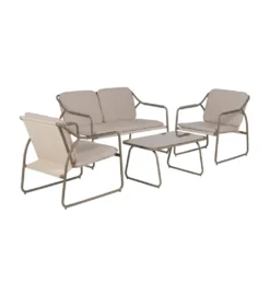 Zestaw ogrodowy OMAMA Szary 2 fotele + sofa + stolik*Zona-Design