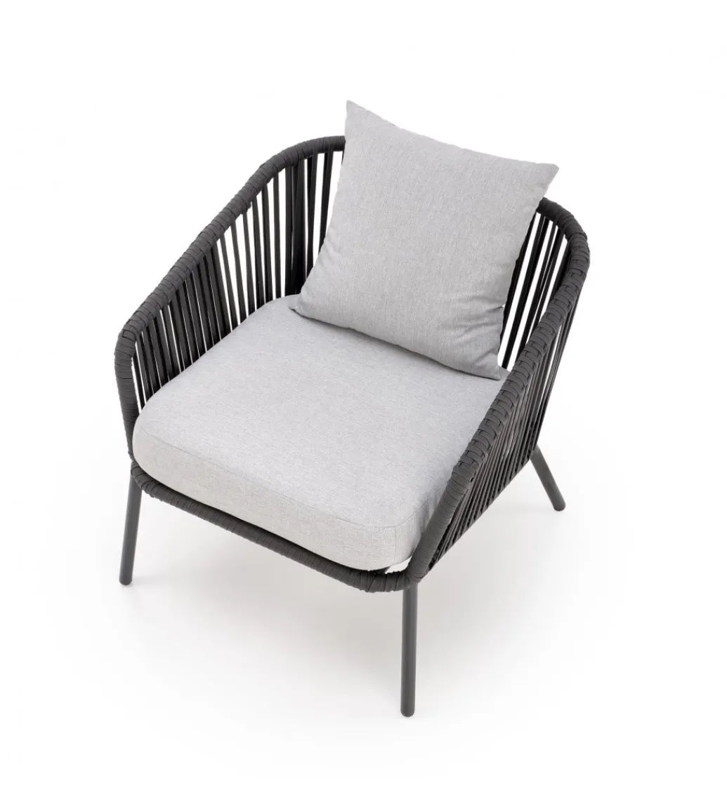 Zestaw ogrodowy ROCCA ciemnoszary - sofa + 2 x fotel + ława*Halmar Clearance