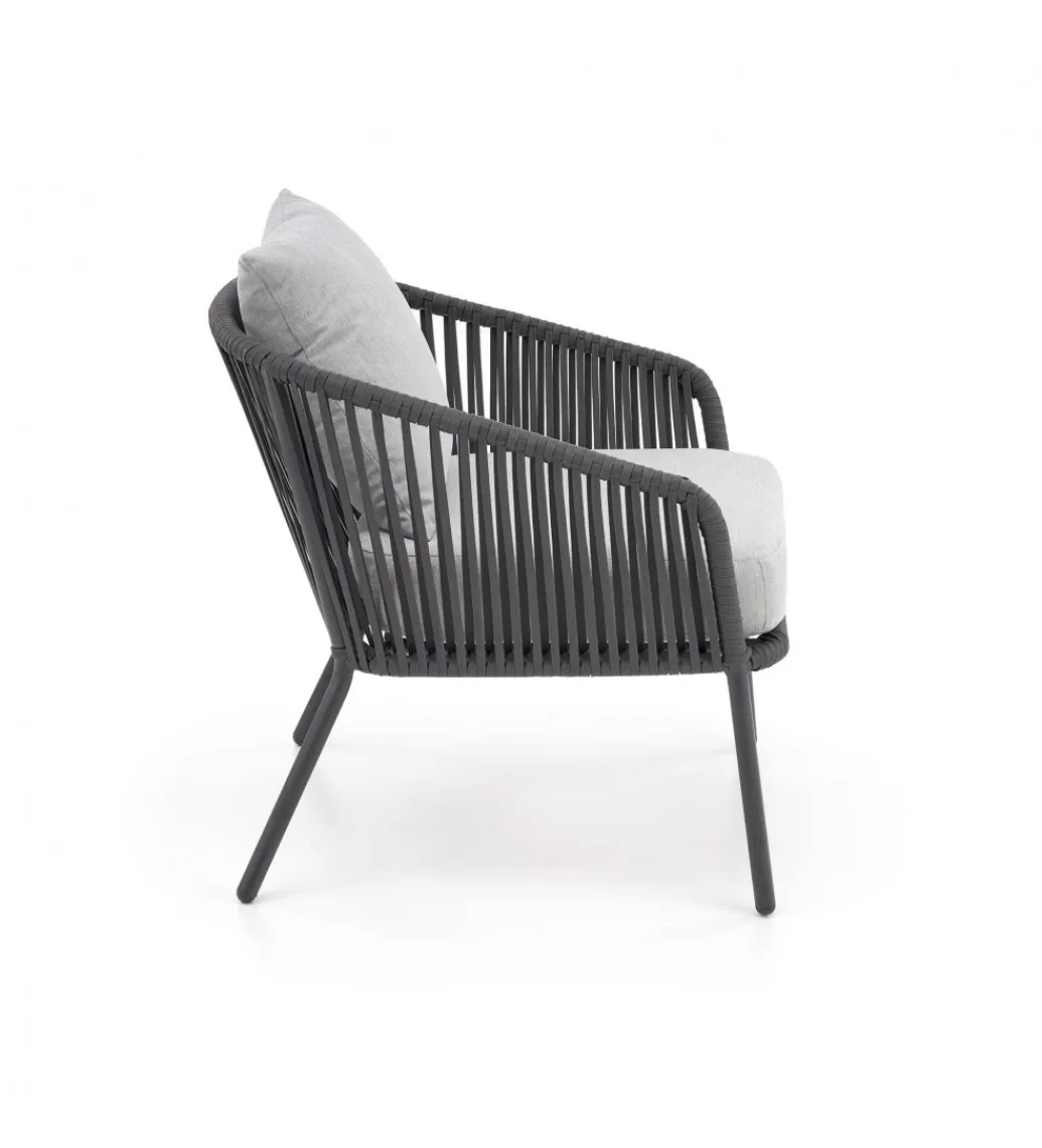 Zestaw ogrodowy ROCCA ciemnoszary - sofa + 2 x fotel + ława*Halmar Clearance