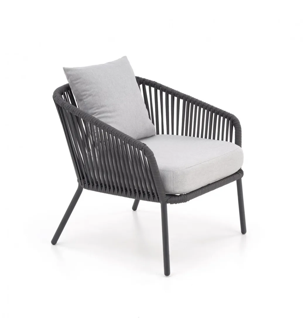 Zestaw ogrodowy ROCCA ciemnoszary - sofa + 2 x fotel + ława*Halmar Clearance