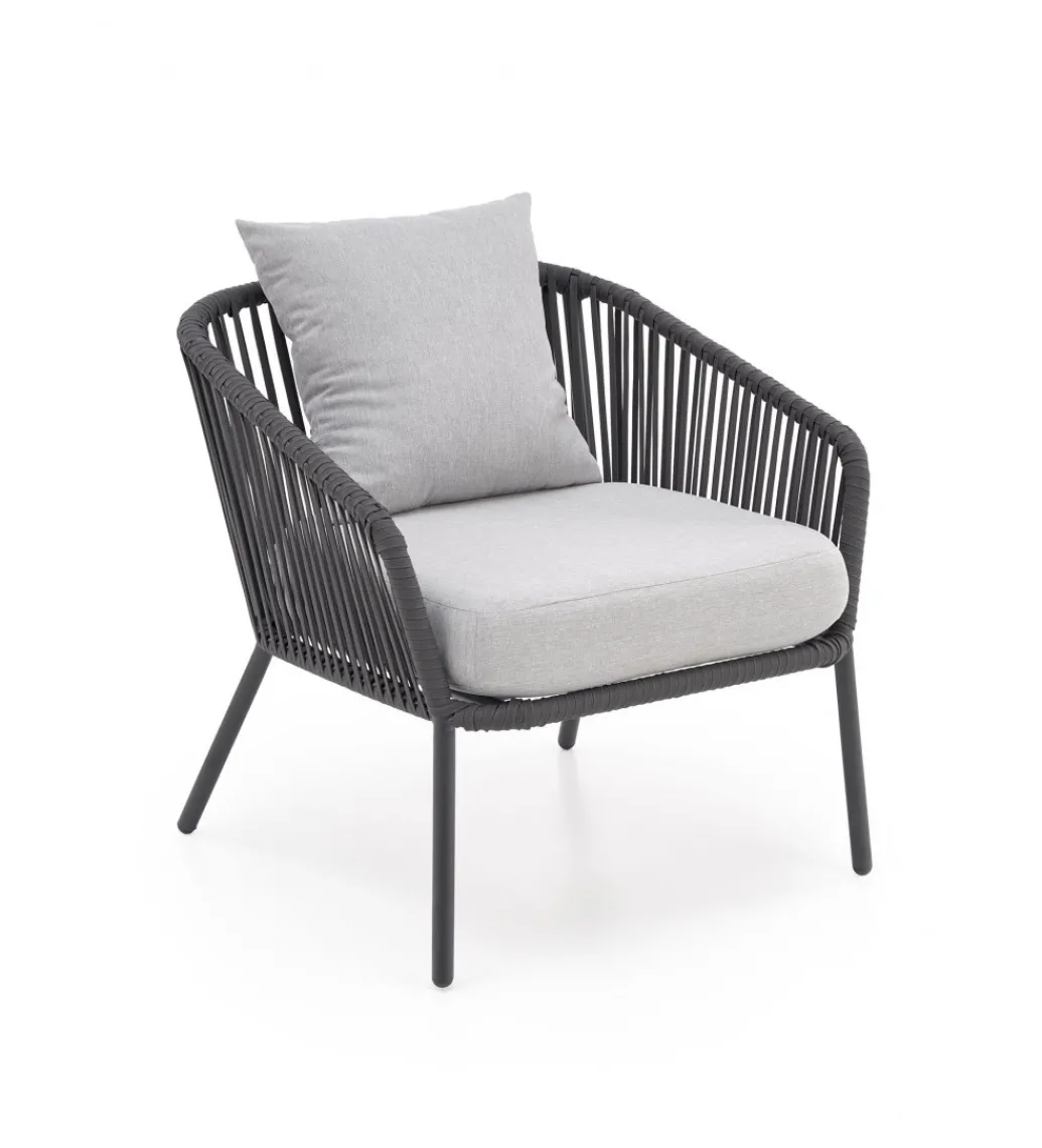 Zestaw ogrodowy ROCCA ciemnoszary - sofa + 2 x fotel + ława*Halmar Clearance