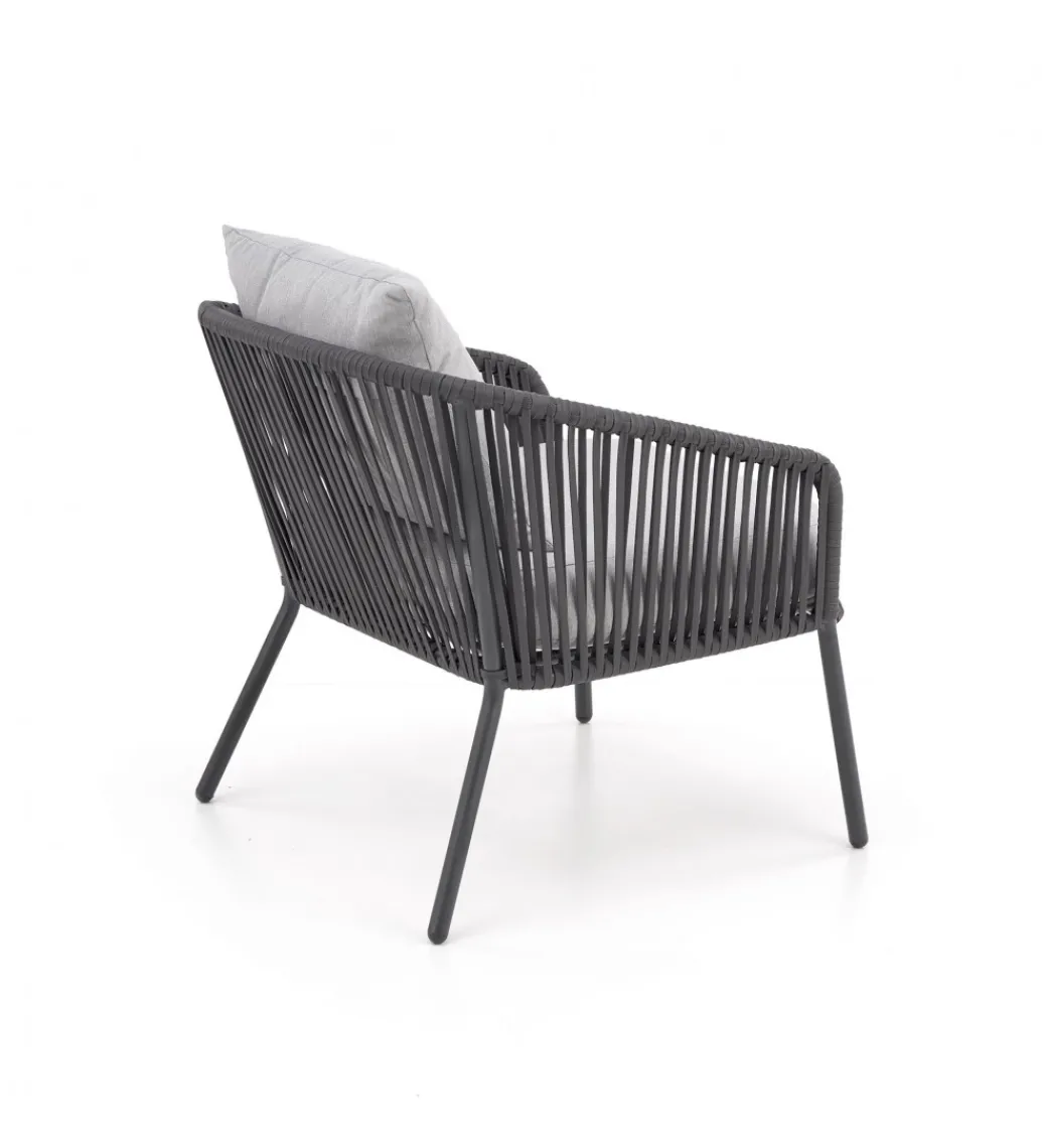Zestaw ogrodowy ROCCA ciemnoszary - sofa + 2 x fotel + ława*Halmar Clearance