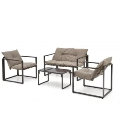 Zestaw ogrodowy SHARK brązowy - sofa + 2 x fotel + ława*Halmar Hot