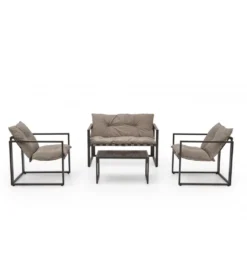 Zestaw ogrodowy SHARK brązowy - sofa + 2 x fotel + ława*Halmar Hot