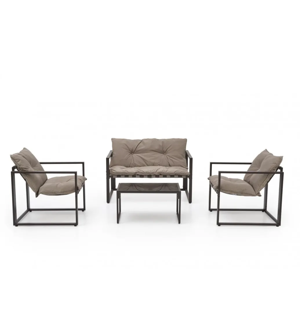 Zestaw ogrodowy SHARK brązowy - sofa + 2 x fotel + ława*Halmar Hot