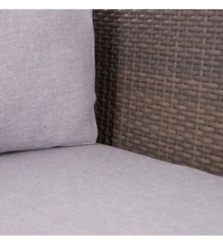 Zestaw ogrodowy TUSERMA 248 cm narożnik 75 cm stolik rattan taupe*Zona-Design Best