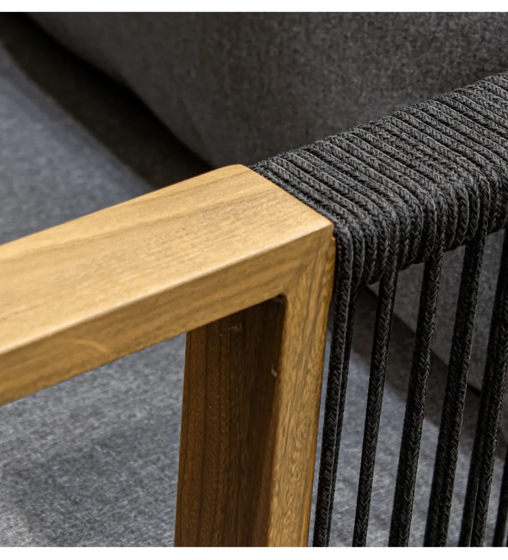 Zestaw ogrodowy TWOSOULME SOFA 198 cm dwa fotele 74 cm i stolik kawowy 128 cm*Exclusivas Best