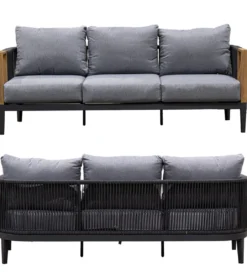 Zestaw ogrodowy TWOSOULME SOFA 198 cm dwa fotele 74 cm i stolik kawowy 128 cm*Exclusivas Best