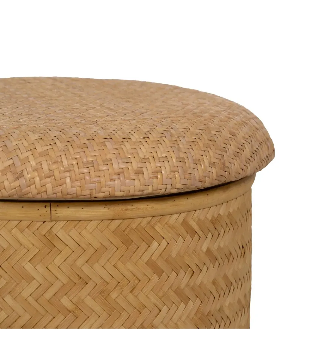 Zestaw 2 puf BROGLA z schowkiem 40 cm 35 cm ratan*Zona-Design Best