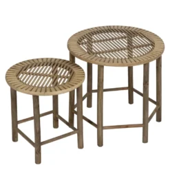 Zestaw stolików BAMBÚ 50 cm 38 cm bambus*Zona-Design Discount