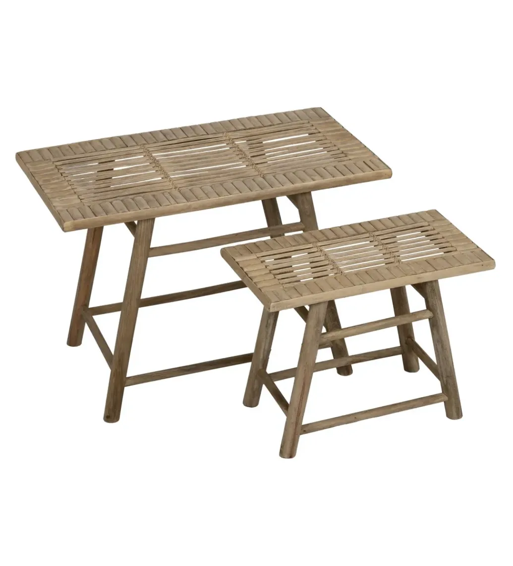Zestaw stolików BAMBÚ 60 cm 42 cm bambus*Zona-Design Best
