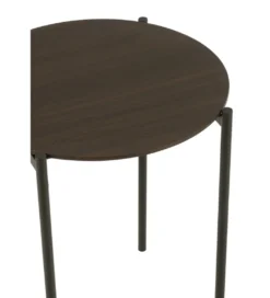 Zestaw 2 stolików bocznych DOMERESU 43 cm i 33 cm ciemno brązowy*J-Line New