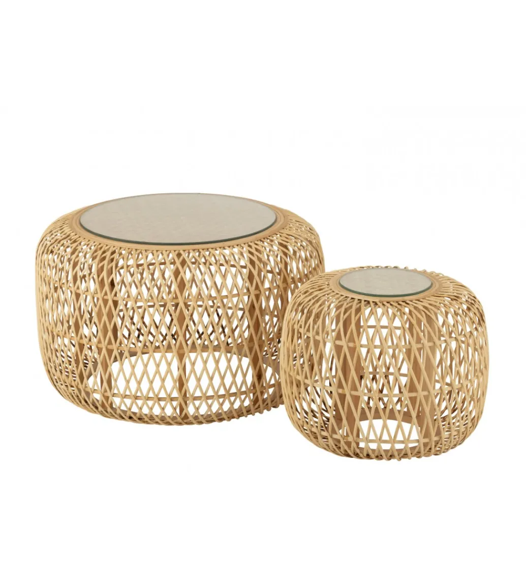 Zestaw 2 stolików kawowych AFRICA 80 cm 53 cm*J-Line