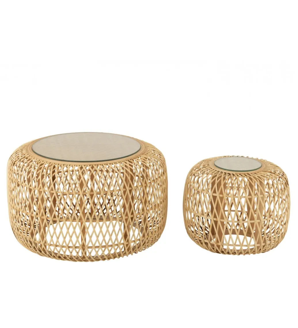 Zestaw 2 stolików kawowych AFRICA 80 cm 53 cm*J-Line