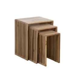 Zestaw 3 stolików kawowych BELLAMONTE 65 cm 55 cm 35 cm naturalnych*Zona-Design