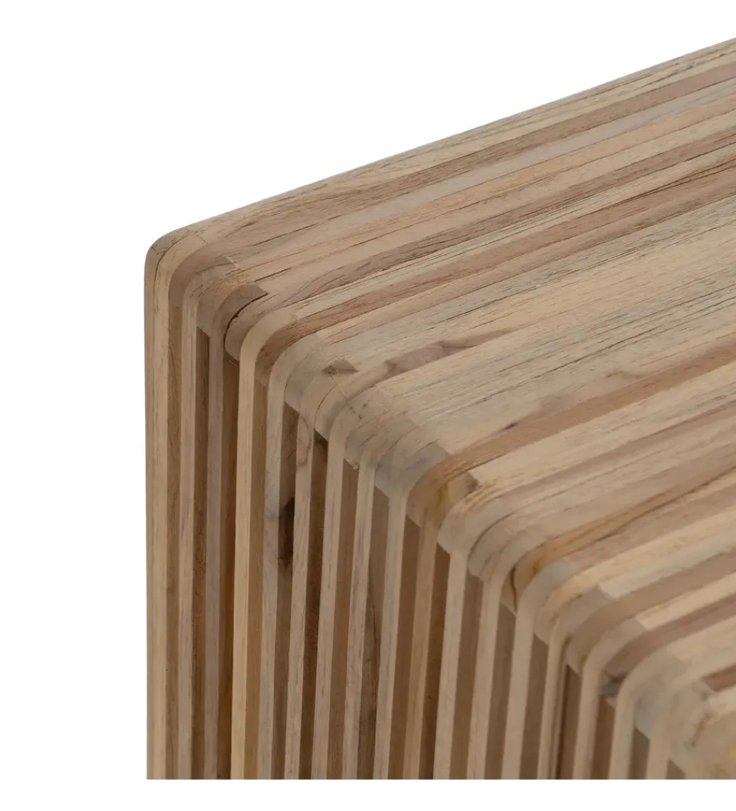 Zestaw 3 stolików kawowych BELLAMONTE 65 cm 55 cm 35 cm naturalnych*Zona-Design