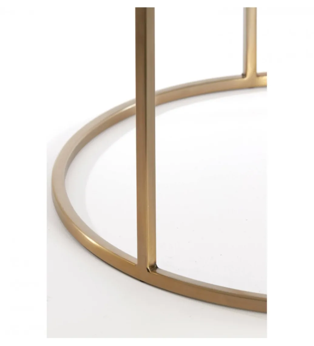Zestaw 2 stolików kawowych DUARTE 65 cm 75 cm szklane złote brąz*L&L Clearance