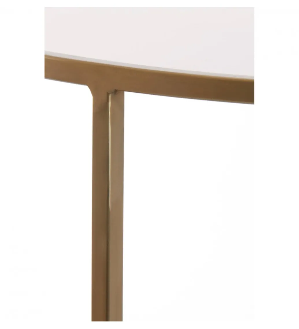 Zestaw 2 stolików kawowych DUARTE 65 cm 75 cm szklane złote brąz*L&L Clearance
