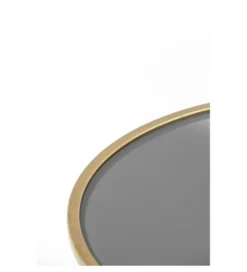 Zestaw 2 stolików kawowych DUARTE 65 cm 75 cm szklane złote szare*L&L Discount