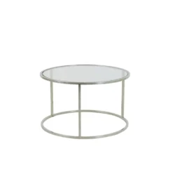 Zestaw 2 stolików kawowych DUARTE 65 cm 75 cm szklane niklowane*L&L Best