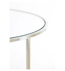 Zestaw 2 stolików kawowych DUARTE 65 cm 75 cm szklane niklowane*L&L Best
