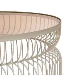 Zestaw 2 stolików kawowych FUKAO 65 cm 53 cm kremowe*Zona-Design Sale