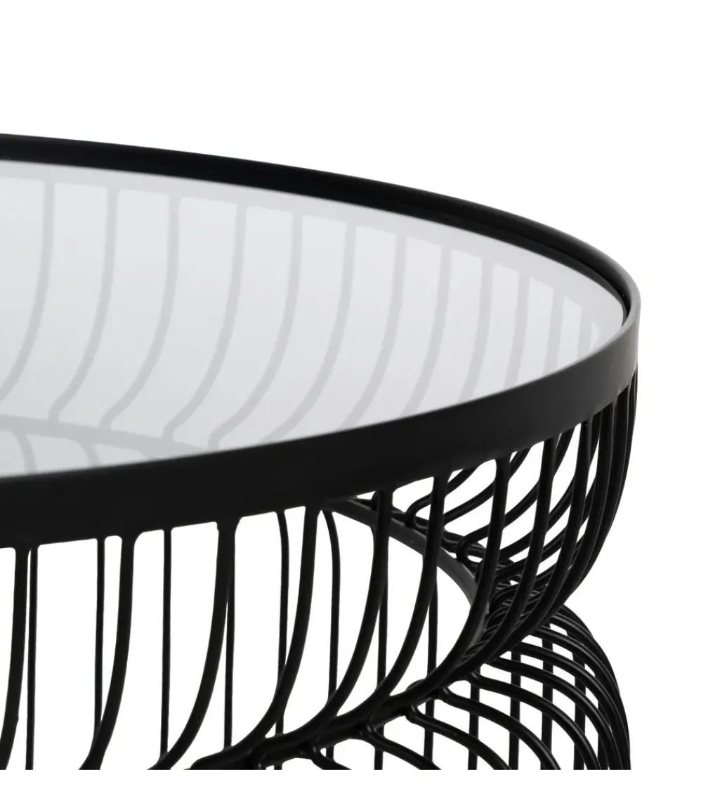 Zestaw 2 stolików kawowych FUKAO 65 cm 53 cm czarne*Zona-Design Discount