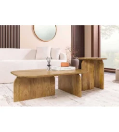 Zestaw 2 stolików kawowych GATSBY 100 cm 45 cm drewno mango*Invicta Interior Hot