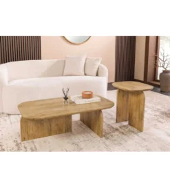 Zestaw 2 stolików kawowych GATSBY 100 cm 45 cm drewno mango*Invicta Interior Hot