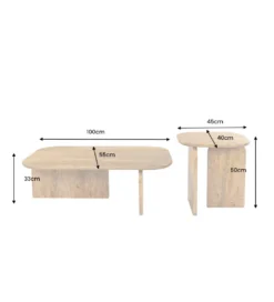 Zestaw 2 stolików kawowych GATSBY 100 cm 45 cm drewno mango*Invicta Interior Hot