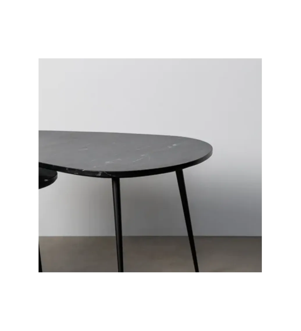 Zestaw 2 stolików kawowych NOVAJ 87 i 83 cm czarne*Zona-Design Best